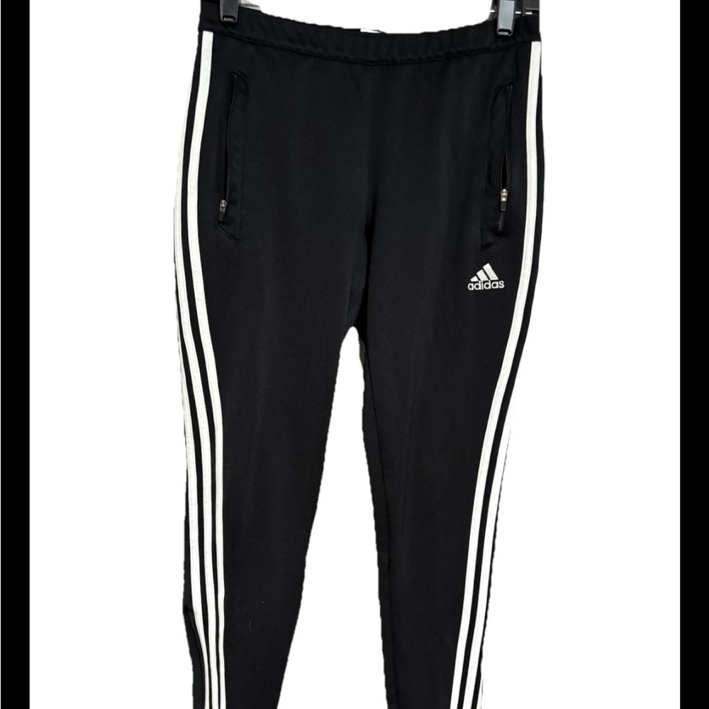 ADIDAS Climacool Athletic Sweat Pants Size Small Black Fit 3 White Side Lines, u